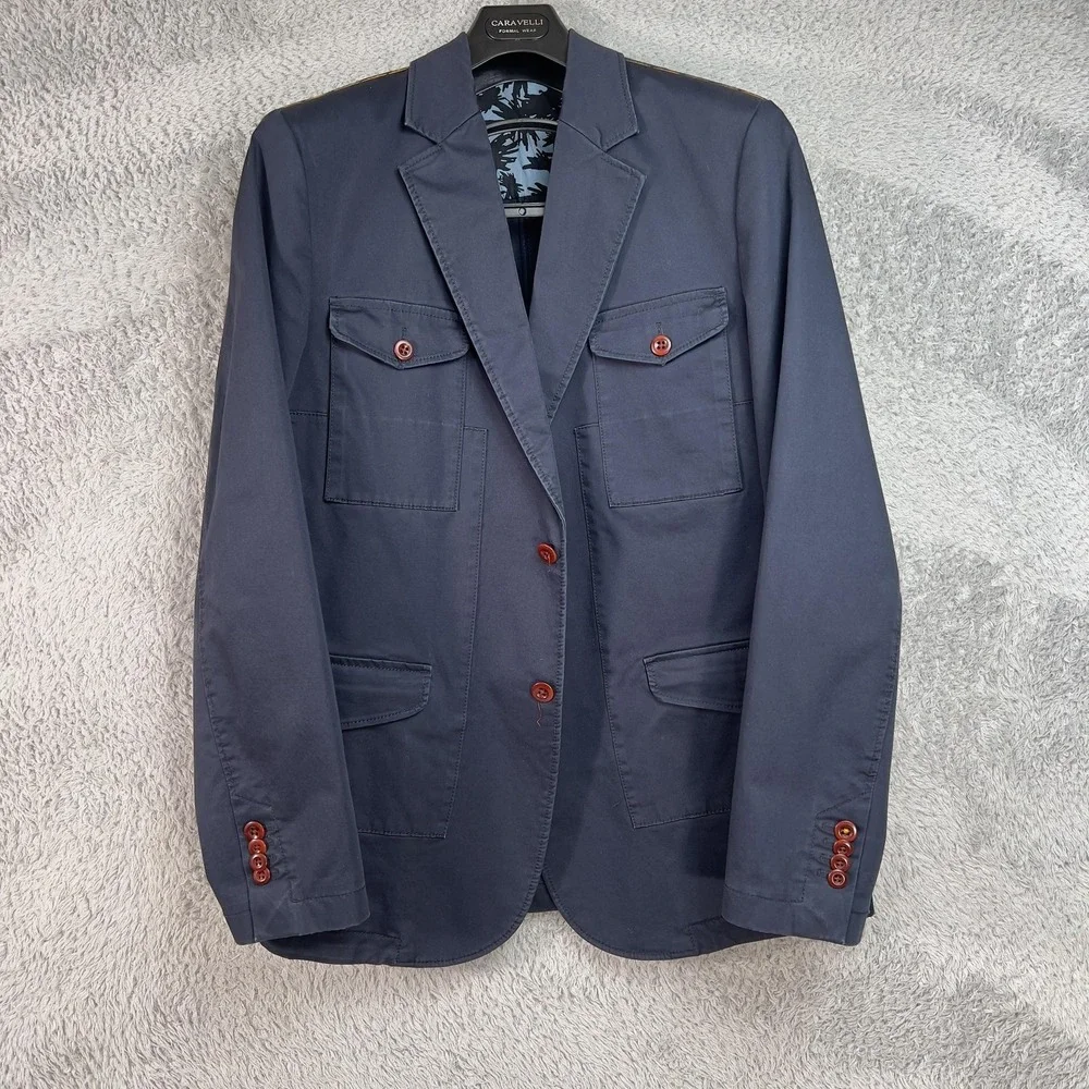 Hugo Boss Boss Orange Sport Coat Men 40 Black Utility Patch Pocket Jacket Blazer